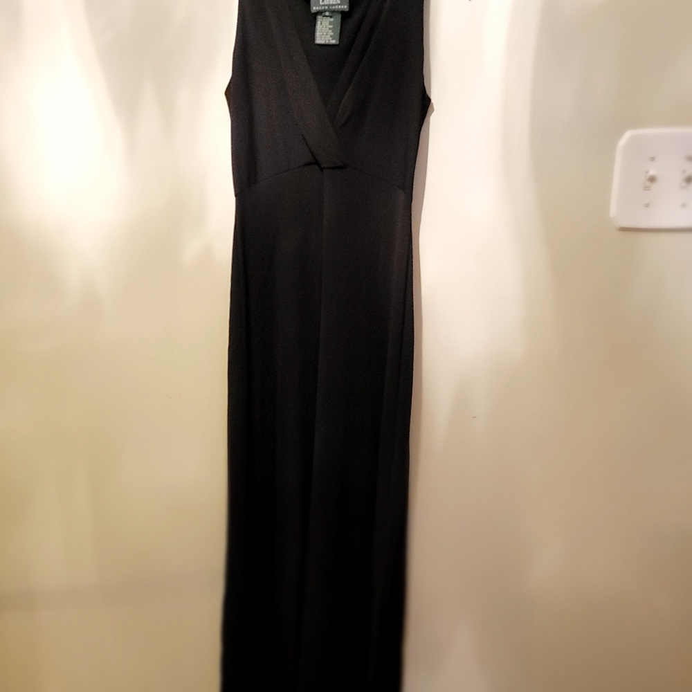 Ralph Lauren Sleeveless Dinner Dress, Size S, Color: Black.